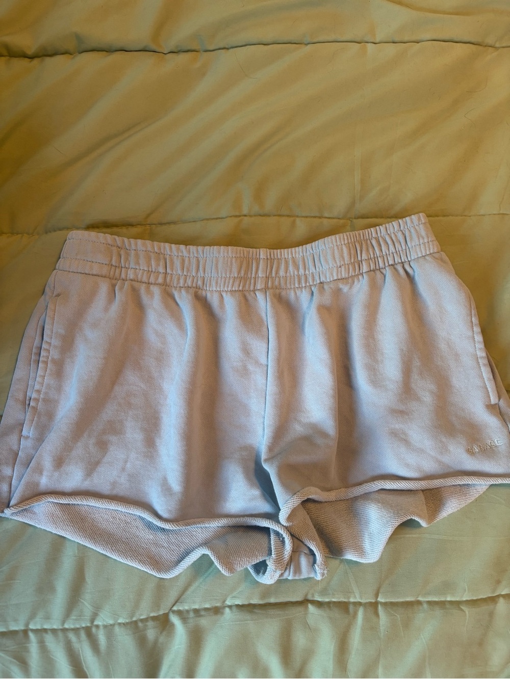 Garage Light Blue Pastel Athletic Shorts with Elastic Waist